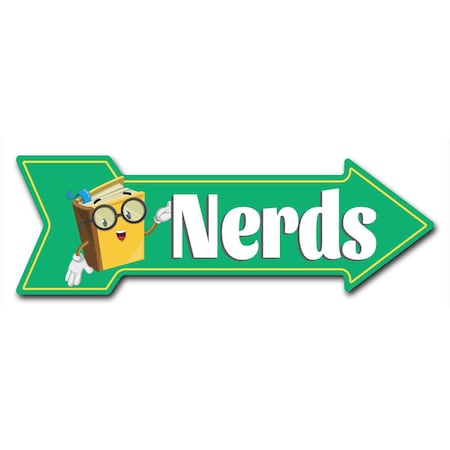 Signmission Nerds Arrow Decal Funny Home Decor 24in Wide D-A-8-999718